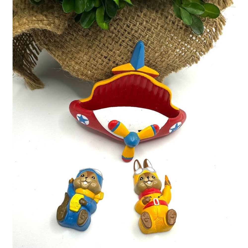 Vintage 1980s Giftco Memo Buddies Collectible Fridge Magnetic Figurine 3pc Set